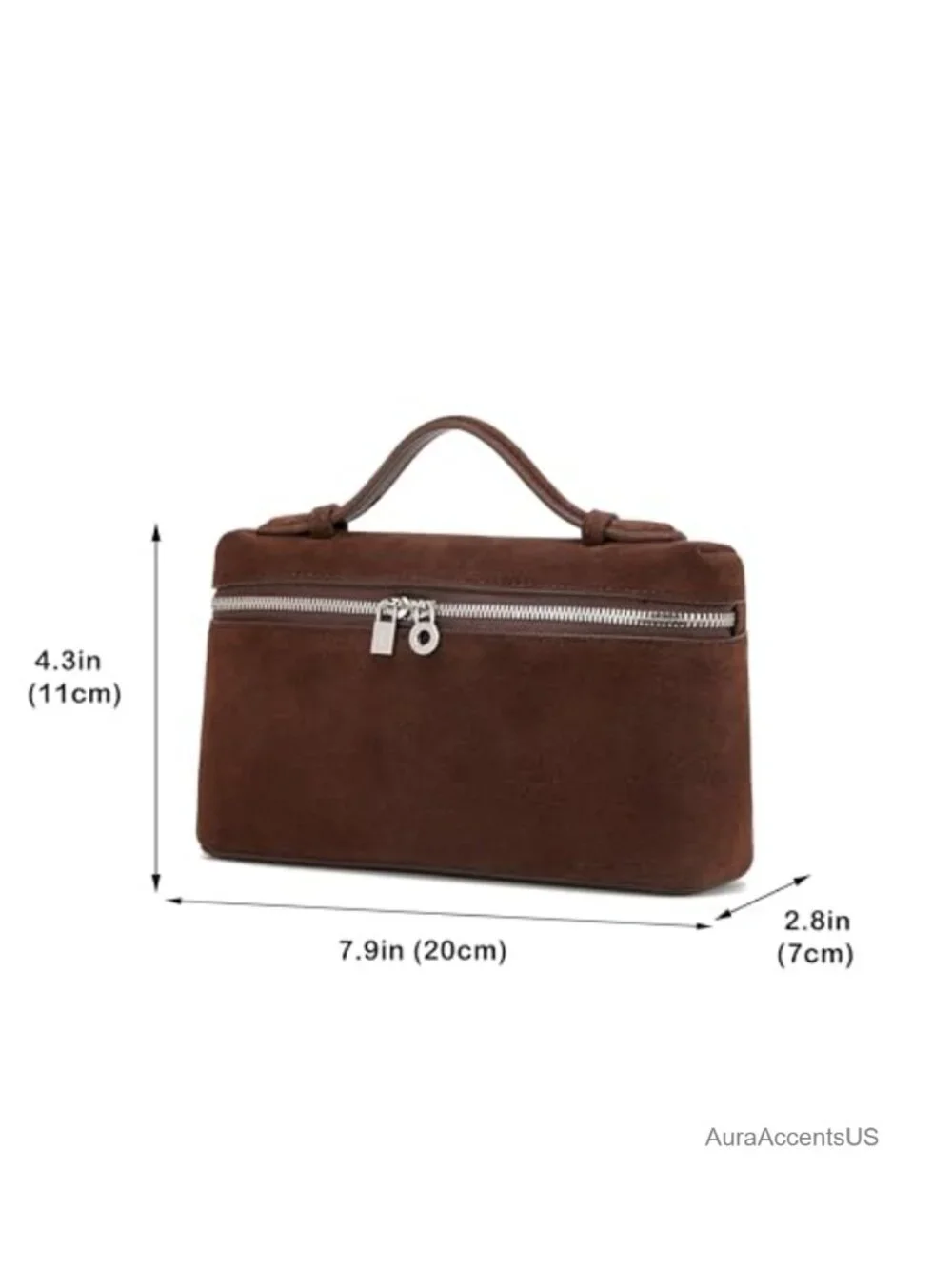 Small Suede Leather Crossbody Bag Top Handle Purse Handbag